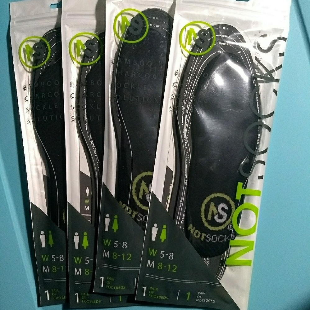 4 x Notsocks Sockless Insoles New in Package